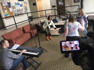 Angela and Brittany working with vocal Joelle and Raphael