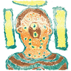 Sasquatch Monoprint by Randy Stennes