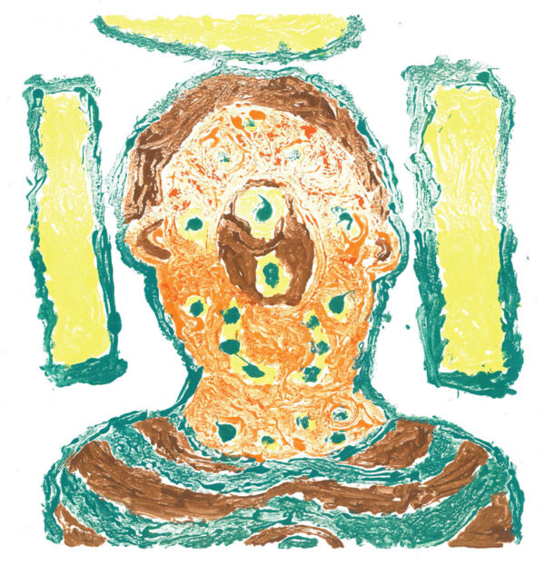 Sasquatch Monoprint by Randy Stennes