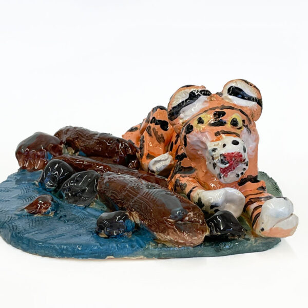 Detail image of tiger sculpture by Carrie Reed