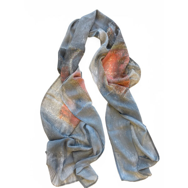 PRE-ORDER Grey Monoprint Scarf by Yvette Prefontaine - Image 2