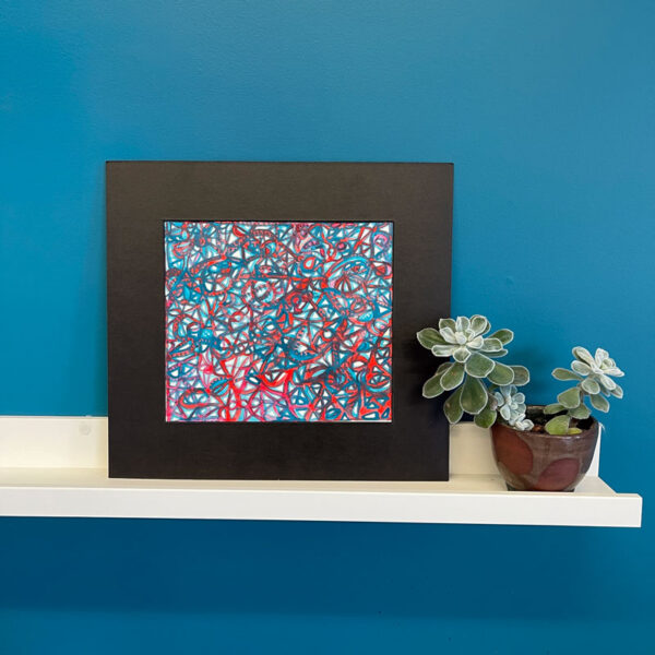 Blue & Red Painting by Uli Rossier