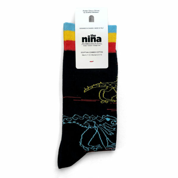 Roller Disco Dino Socks by Jonathan Whittaker - Image 2
