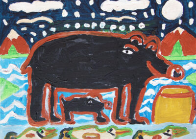 Painting of Bears and Ducks by Randy