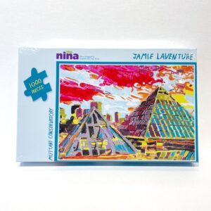 Puzzle box featuring monoprint of the Muttart Conservatory