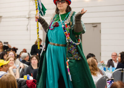 Bonnie walking the runway in her handmade outfit