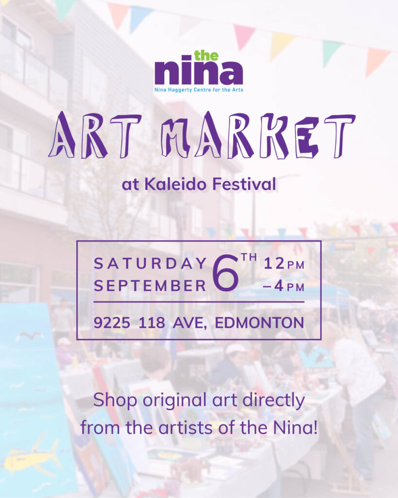 2025 Art Market Text with event details over an image of an outdoor market with people selling different types of art