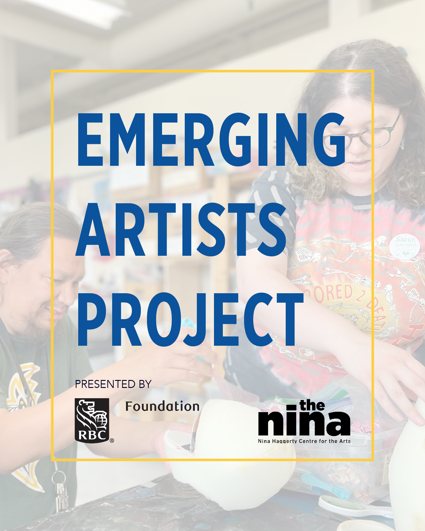 Promo image with drawing of bluejay perched on a snow covered branch with event details (included in caption)